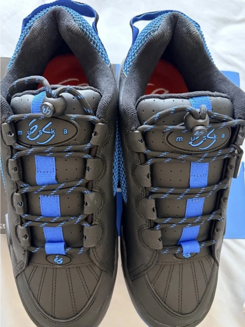NEW AUTOGRAPHED CHAD MUSKA ES SHOES SIZE 10.5 Signed Box Black & Blue 2024 RARE